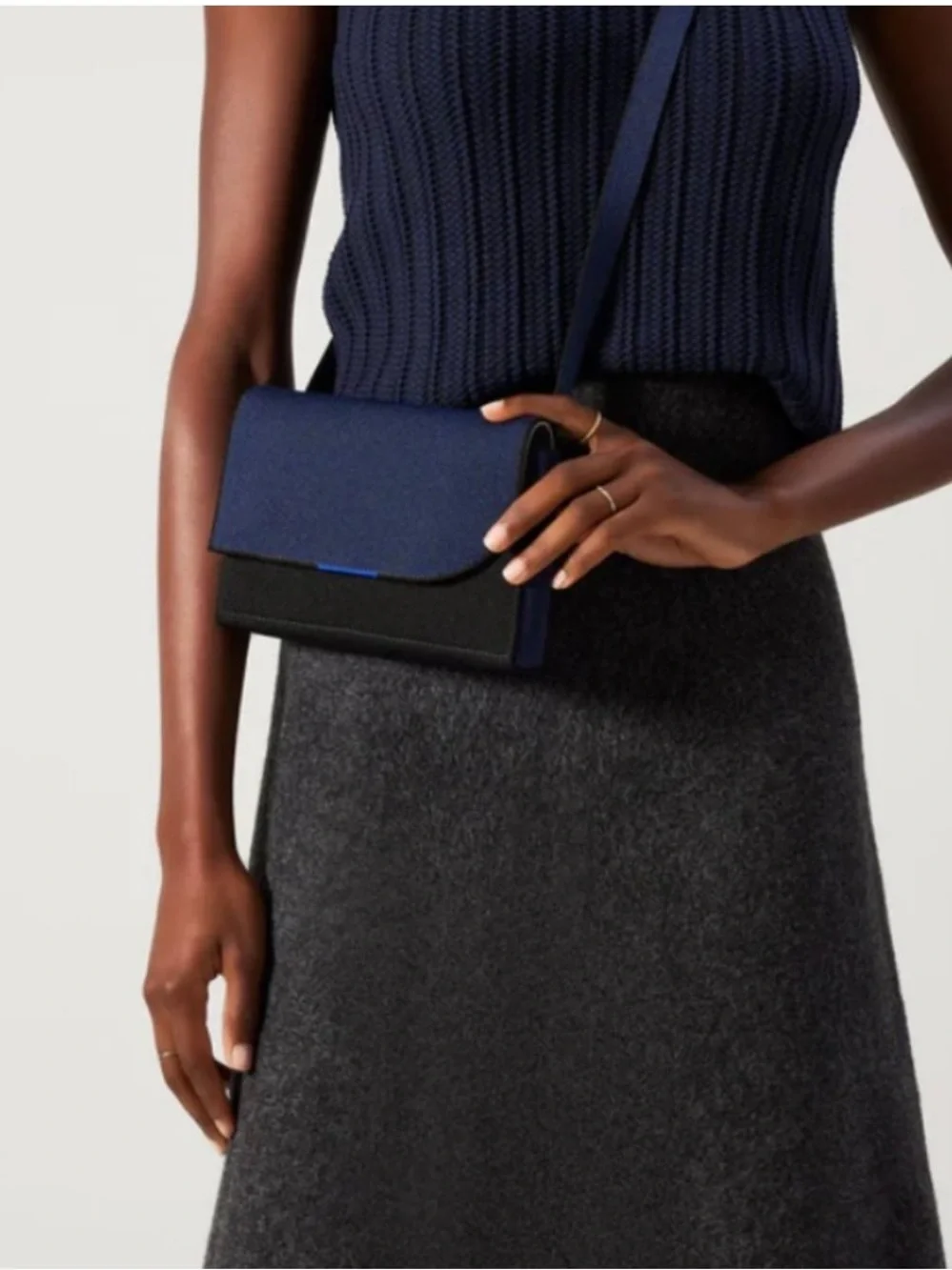 Rothy's The Belt Bag Sapphire and Onyx Crossbody Purse